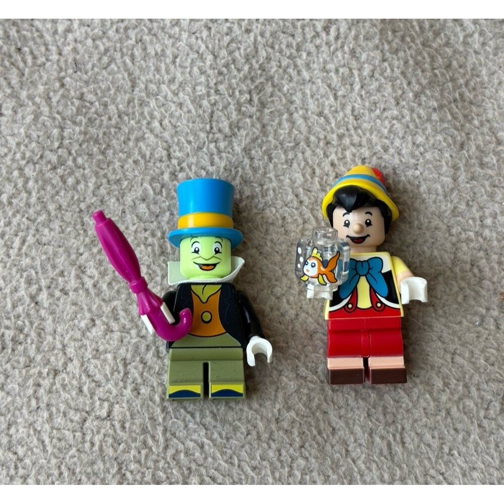 Lot of 2 Lego Disney Minifigures Pinocchio and Jiminy Cricket